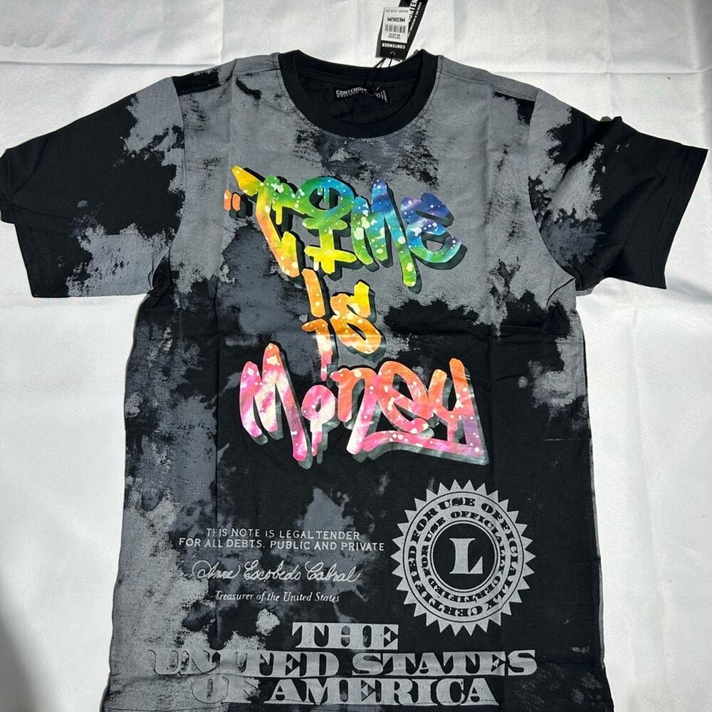 Size L Black and Grey “Time Is Money” Contender Tee MSRP‎ $49.50 NWT